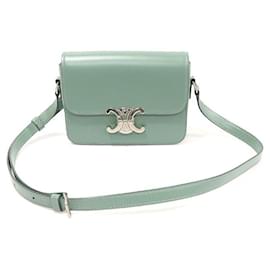 Borsa a Spalla Triomphe in Pelle di Vitello Lucida Celeron in Tonalità Argento - Céline