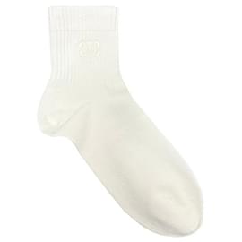 Weiße Baumwollsocken mit gesticktem Triomphe-Logo - Céline