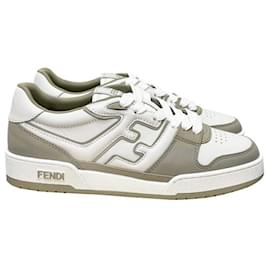 Fendi Sneakers basse in pelle Match Sage Bianco AOMN