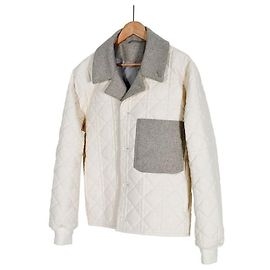 Dior Jaqueta blouson cropped em mistura cannage ecru para homem bege cinza