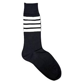 Thom Browne Calcetines de algodón ligeros hasta la mitad de la pantorrilla con tres rayas en azul marino