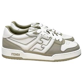 Fendi Tênis baixos de couro Match Sage Branco estampados: AOMN
