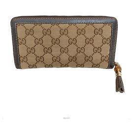Gucci Stoff Bambus Langgeldbörse