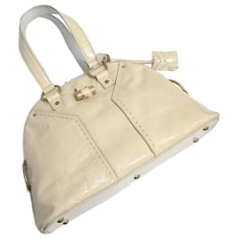 Saint Laurent Borsa tote PM in pelle metallica dorata Ivory Muse