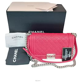 Borsa a spalla media in tono argento Caviar Boy - Chanel