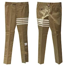 Thom Browne Cotton Twill Knit Unconstructed Chino Pants Camel