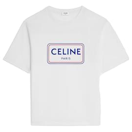 Lockere Baumwoll-Jersey-T-Shirt in Optikweiß - Céline