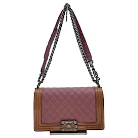 Chanel Borsa a spalla media in caviar bicolore per ragazzo