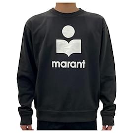 MIKOY Samt-Logo-Sweatshirt Verblasst Schwarz Ecru FKEC - Isabel Marant