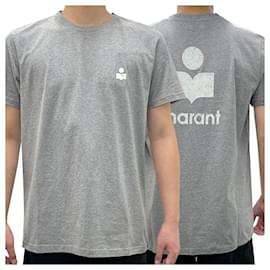 Isabel Marant Zafferh Logo T-Shirt Ecru Grau ECGY