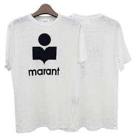Leinen-Logo-T-Shirt ZEWEL weiß - Isabel Marant