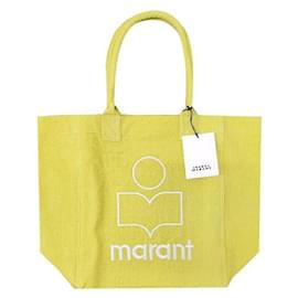 Borsa shopper ricamata con logo YENKY Giallo sole - Isabel Marant