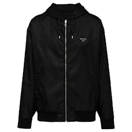 Reversible Cotton Fleece and Nylon Hoodie Jacket - Prada