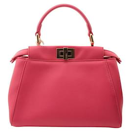 Borsa Tote e Crossbody Peekaboo Oro Rosa Corallo Piccola - Fendi