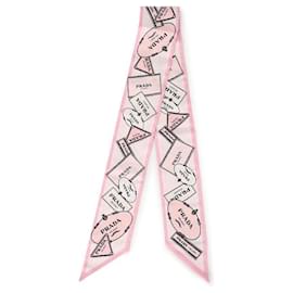 Foulard skinny in twill di seta stampata - Prada