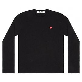 Comme Des Garcons Langarm-T-Shirt mit kleinem Herz-Patch AX