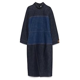 Fendi Vestido de mezclilla azul de dos tonos