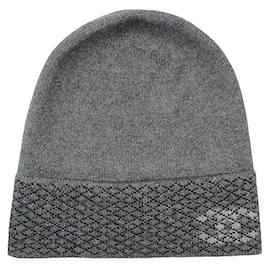 Grau Cashmere-Mix Mütze - Chanel