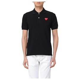 Kurzarm-Polo mit rotem Herz-Patch AX - Comme Des Garcons