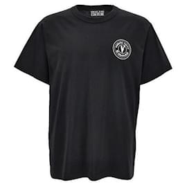 T-Shirt mit gesticktem Emblem - Versace