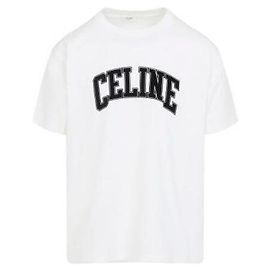 Céline Lockeres T-Shirt aus Baumwolljersey