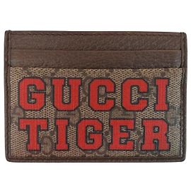 Gucci Carteira de couro com estampa de tigre