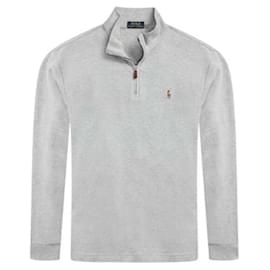 Pullover a mezza zip in rib con ricamo del logo pony - Ralph Lauren