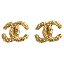 Orecchini clip-on vintage in oro con logo CC - Chanel