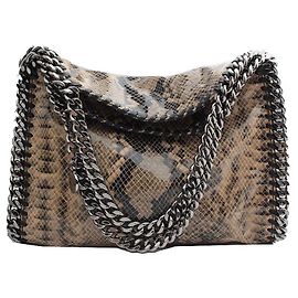 Stella Mc Cartney Bolso de hombro de cuero con patrón de pitón Stella McCartney
