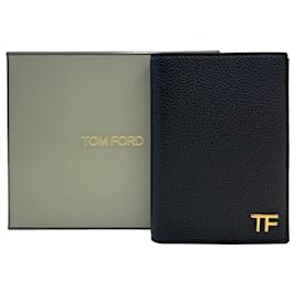 Porta passaporto in pelle grana con logo - Tom Ford