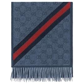 GG Web Wollschal Mitternachtsblau - Gucci