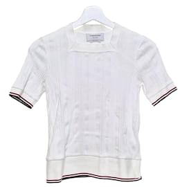 RWB Streifen Strick-Polo mit kurzen Ärmeln - Thom Browne