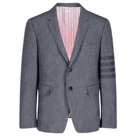Thom Browne Giacca sportiva in flanella con rever ampio