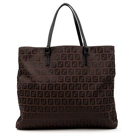 Fendi Braune Zucchino Canvas Tote