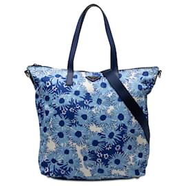 Bolso Prada de tejido estampado azul