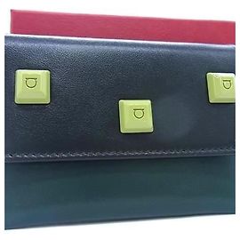 Estuche para tarjetas de visita de piel de ternera verde Salvatore Ferragamo