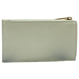Céline Monedero de cuero verde pastel Celine