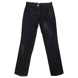 CHANEL P28588V17745 HOSEN USED-EFFEKT DENIM BAUMWOLLE SCHWARZ 36 S