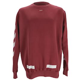 Off White Off-White Diagonal Sweatshirt aus roter Baumwolle