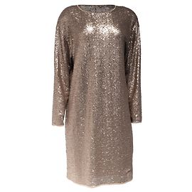 Max Mara Weekend Pailletten Mini Kleid aus braunem Polyester