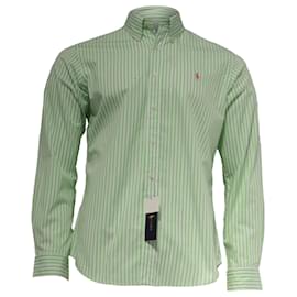 Camicia a Righe Polo Ralph Lauren in Cotone Verde