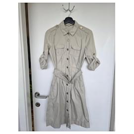 Vestido camisa Burberry beige de algodón