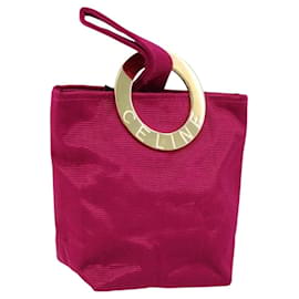 Pochette Circolare CÉLINE in Tela Rosa Oro Auth LNZ130