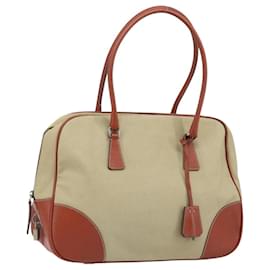 Borsa Tote PRADA in tela beige argento autentica ka2799