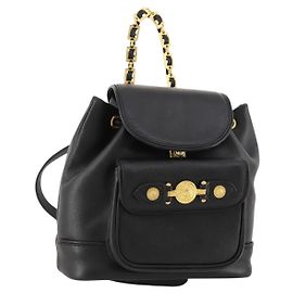 Zaino in pelle nero e oro Gianni Versace Auth BA10433