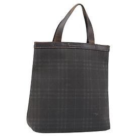 Sac à main en PVC à carreaux Nova de BURBERRY marron argent authentique bs33672