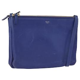 Céline Borsa a Spalla Trio Grande in Pelle Blu Oro Auth ki6539
