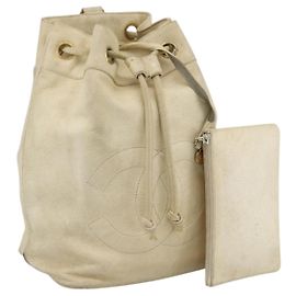 Borsa a Spalla CHANEL in Pelle Caviar Crema Oro CC Auth BA11064