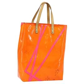 LOUIS VUITTON Borsa Reade MM Monogram Vernis Fluo Arancione Rosa M91902 Auth LNZ356 - Louis Vuitton