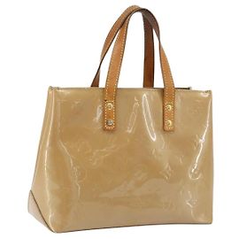 LOUIS VUITTON Monogram Vernis Reade PM Borsa a Mano Noisette M91334 LV Auth gh1805